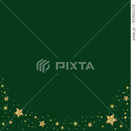 輝く星屑が散りばめられた正方形のフレーム素材 緑バック 輝く星屑が散りばめられた正方形のフレーム素材 緑バック 95900378