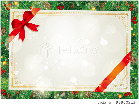 クリスマス　フレーム枠 背景 95900513