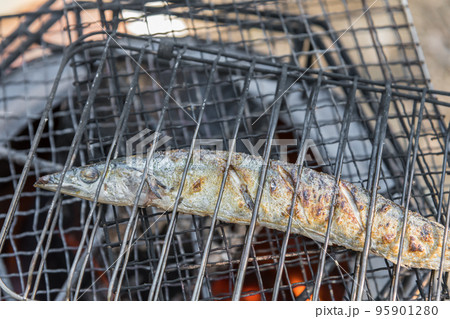【オートキャンプ場で生サンマの塩焼き】 【オートキャンプ場で生サンマの塩焼き】 95901280