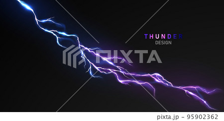 lightning light effect background realistic flash with lightning electric explosion vector illustration 95902362