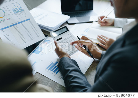 Asian entrepreneurs and business people meeting in a conference room in business planning, financial budget and investment risk assessment to analyze customer groups to increase company growth. 95904077