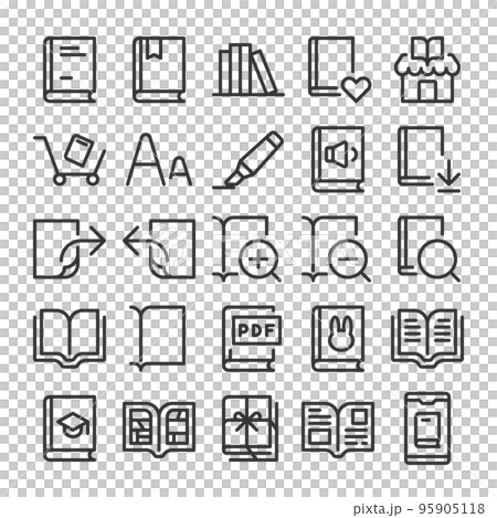 読書 本屋 電子書籍 アイコン セット 95905118