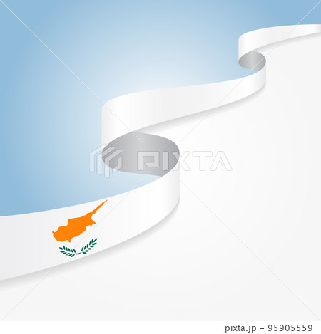 Cypriot flag wavy abstract background. Vector illustration. 95905559