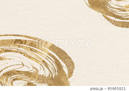 高級感のあるブラシアート金箔の和風背景テクスチャ 高級感のあるブラシアート金箔の和風背景テクスチャ 95905821