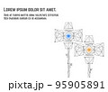 Photo studio equipment. Two reflectors made in polygon style 95905891