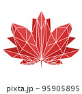 A maple leaf painted in polygonal technique. National sign of Canada. Vector image for design t-shirts. 95905895