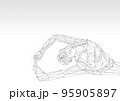 Vector of woman practicing yoga asana made from polygon and dots technic. 95905897