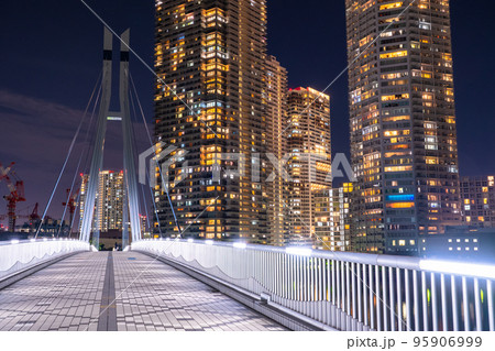 《東京都》立ち並ぶタワーマンションの夜景・東雲 95906999
