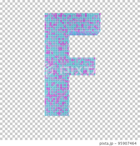 アルファベットのブロックスタイルの画像。パステルカラーをランダムに配置。 95907464