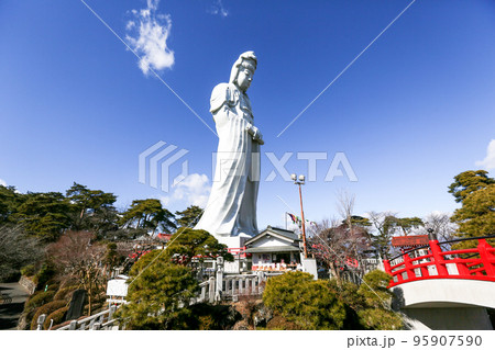 群馬県 高崎市 冬 慈眼院 高崎白衣大観音 群馬県 高崎市 冬 慈眼院 高崎白衣大観音 95907590