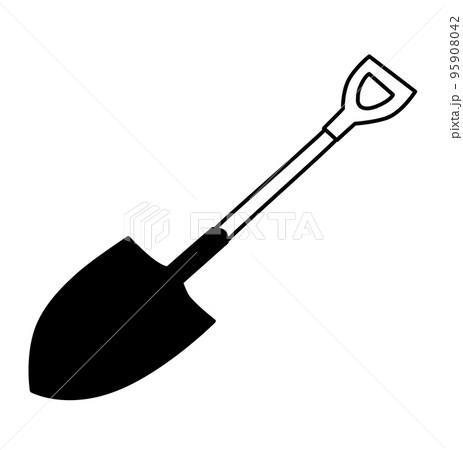 農作業　作業　道具　工具　イラスト　白黒　モノクロ 95908042