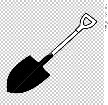 農作業　作業　道具　工具　イラスト　白黒　モノクロ 95908042