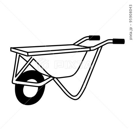 農作業　作業　道具　工具　イラスト　白黒　モノクロ 95908043