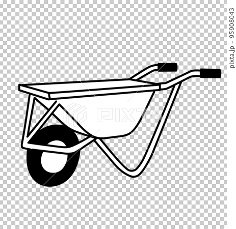 農作業　作業　道具　工具　イラスト　白黒　モノクロ 95908043