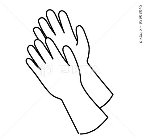 農作業　作業　道具　工具　イラスト　白黒　モノクロ 95908045