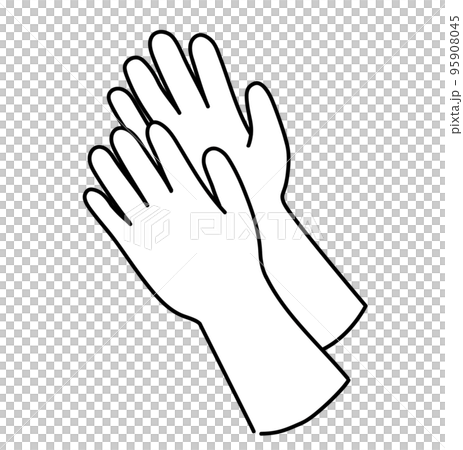 農作業　作業　道具　工具　イラスト　白黒　モノクロ 95908045