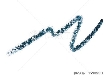 Make up eyeliner pencil stroke smear smudge green color. Eye liner trace stroke isolated on white Make up eyeliner pencil stroke smear smudge green color. Eye liner trace stroke isolated on white 95908881