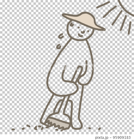 帽子で掃除をする人物イラスト 外仕事 熱中症 畑仕事 帽子で掃除をする人物イラスト 外仕事 熱中症 畑仕事 95909183