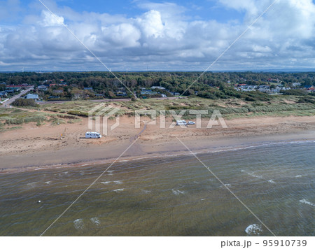 Caravan Campig beautiful landscape beach sand dunes near Melbystrand Laholm Sweden coast outdoor Lifestyle 95910739