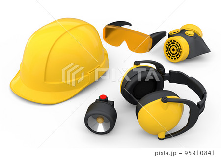 Set of construction wear for repair and installation on white background Set of construction wear for repair and installation on white background 95910841