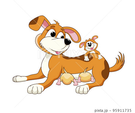 Dog with little puppies 95911735