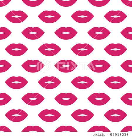Sexy lips. Seamless vector pattern. Fuchsia color lips on a white background. Fashion pop art backdrop. For modern original designs, prints, textiles, fabrics, wallpapers, posters, textiles, wrappings Sexy lips. Seamless vector pattern. Fuchsia color lips on a white background. Fashion pop art backdrop. For modern original designs, prints, textiles, fabrics, wallpapers, posters, textiles, wrappings 95913053