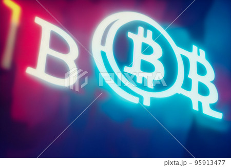 Bitcoin gold coin abstract background. Virtual cryptocurrency concept. bussiness 95913477