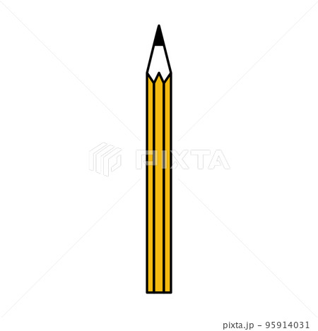 School pencil design vector illustration write tool art isolated white icon. Equipment pencil with eraser yellow color simple sign. Stationery supply wooden instrument drawing icon tool element work 95914031