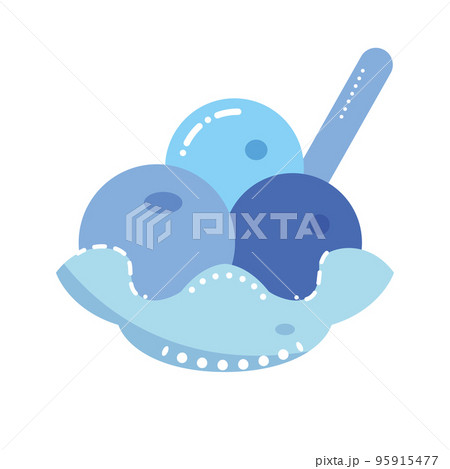 Isolated blue monochromed ice cream icon Vector 95915477