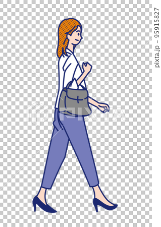 街を歩く若い女性 95915827
