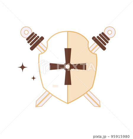 Isolated medieval shield weapon icon Vector 95915980