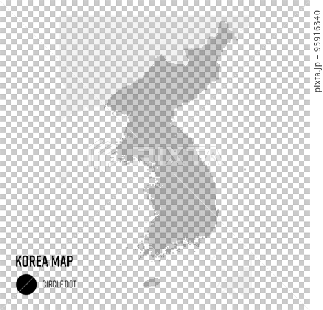 World map dot Korean Peninsula grouped by region 95916340