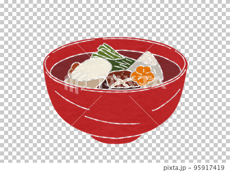 雑煮のイラスト(版画風) 雑煮のイラスト(版画風) 95917419