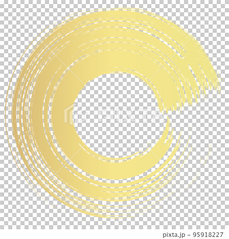金色の丸のブラシストロークのベクターイラスト 95918227