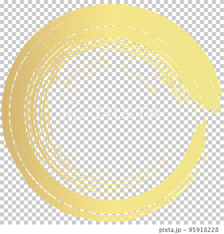 金色圓圈畫筆描邊的矢量圖解 95918228