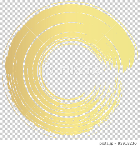 金色圓圈畫筆描邊的矢量圖解 95918230