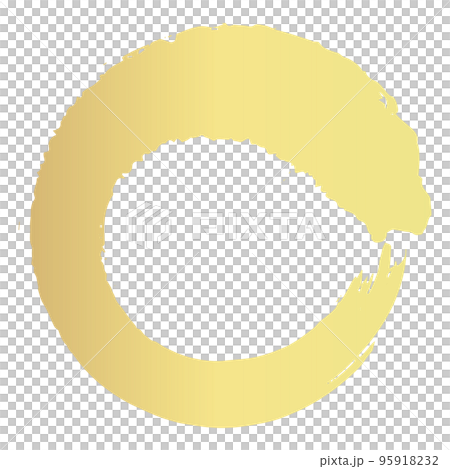 金色圓圈畫筆描邊的矢量圖解 95918232