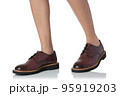 Men wearing leather shoes stepping pose of side view isolated on white background 95919203