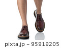 Men wearing leather shoes stepping pose of front view isolated on white background 95919205