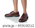 Men wearing leather shoes standing pose of side view isolated on white background 95919212