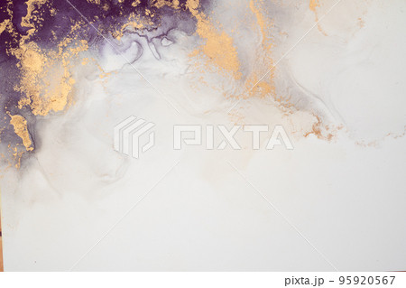 Marble ink abstract art from exquisite original painting for abstract background 95920567