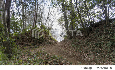 小倉城の古い石積み/埼玉県比企郡ときがわ町【比企城館跡群】 小倉城の古い石積み/埼玉県比企郡ときがわ町【比企城館跡群】 95920810