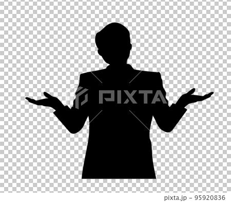 分からないポーズをとるサラリーマンのシルエットイラスト 分からないポーズをとるサラリーマンのシルエットイラスト 95920836