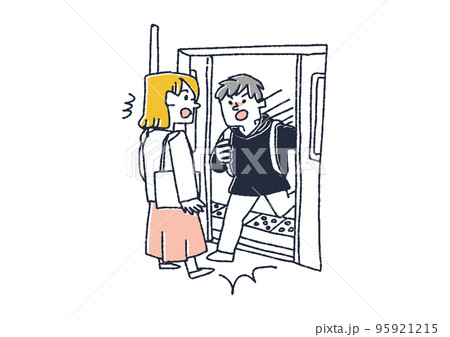 駆け込み乗車をする男性　犯罪や迷惑行為を起こす人 95921215