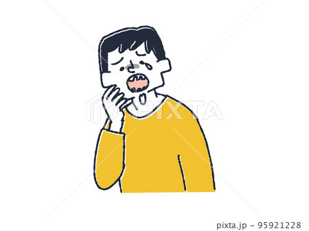 歯周病で悩む男性　病気の初期症状 95921228