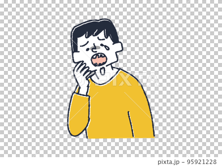 歯周病で悩む男性　病気の初期症状 95921228