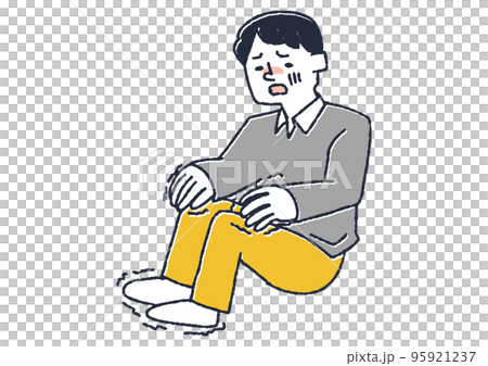 手足が震える男性　病気の初期症状 95921237
