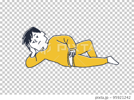 男人因缺乏運動而懶惰是生病的徵兆 95921242