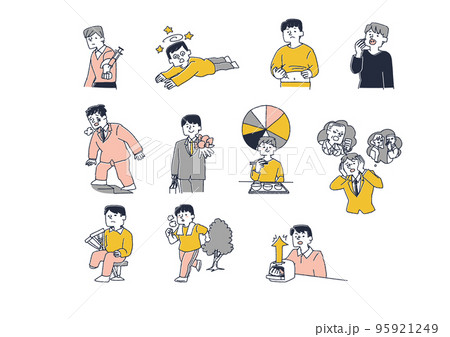 病気の治療や予防に関するイラストのセット 糖尿病や生活習慣病 病気の治療や予防に関するイラストのセット 糖尿病や生活習慣病 95921249