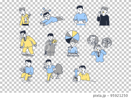 A set of illustrations related to the treatment and prevention of diseases Diabetes and lifestyle-related diseases 95921250